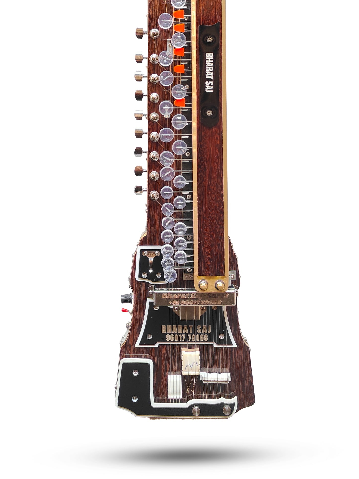 Bharat Saj® Professional Bulbul Tarang Square Model With Heavy Case  - Dark Natural (S-DBT)