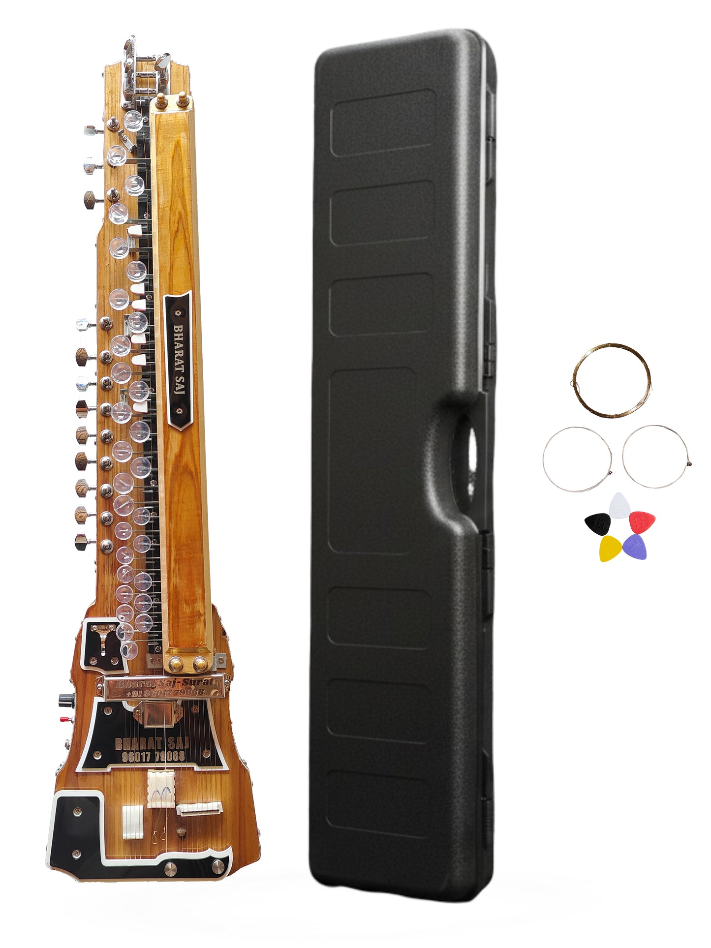 Bharat Saj® Professional Bulbul Tarang Square Model With Heavy Case  - Light Natural (S-PGT)